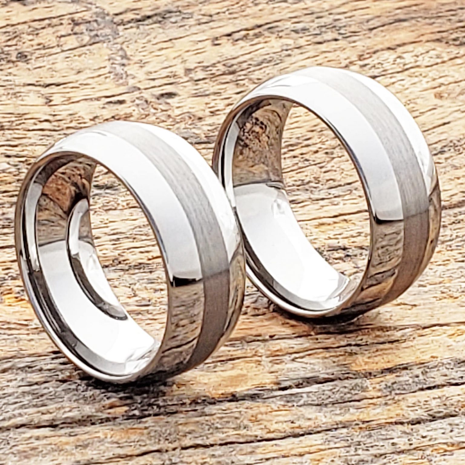 Aura Men's brushed inlay rings - Hot Seller - Forever Metals