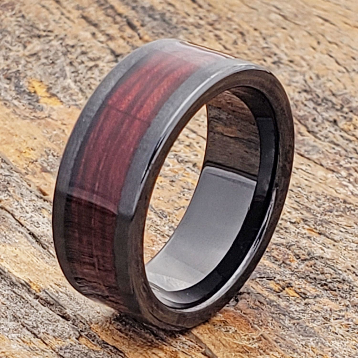 Redwood Wooden Ring Custom Wooden Ring Wooden Rings For Men GSP09-01L