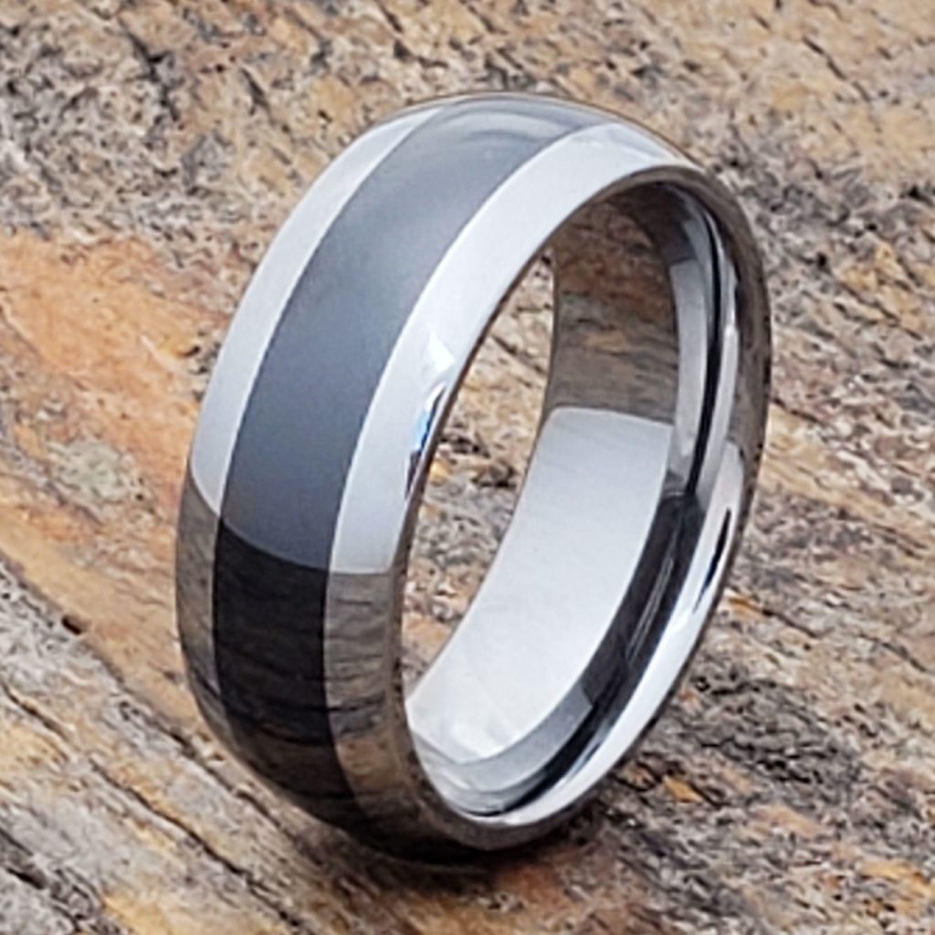 Leonidas Black Inlay Ceramic Rings - Ultra Polished - Forever Metals