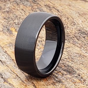 Manhattan Brushed Black Ceramic Rings - Forever Metals