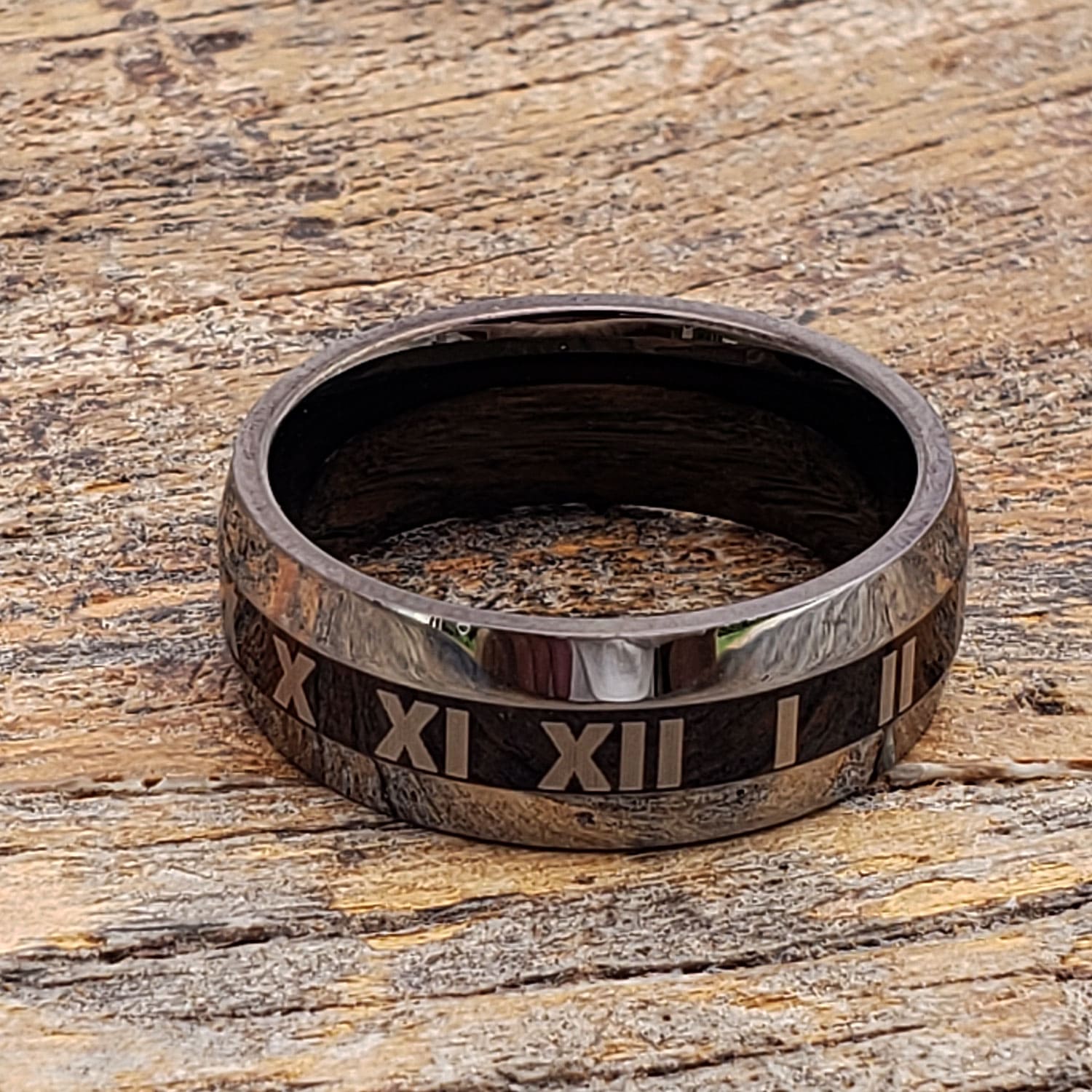 Personalized Roman Numeral Wedding Band