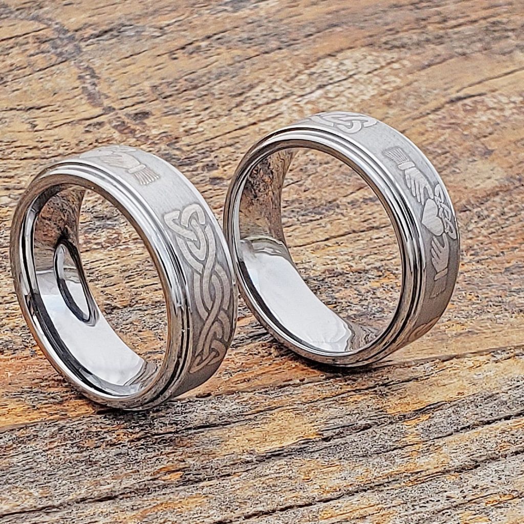 Titan Unique Celtic Brushed Claddagh Rings - Forever Metals