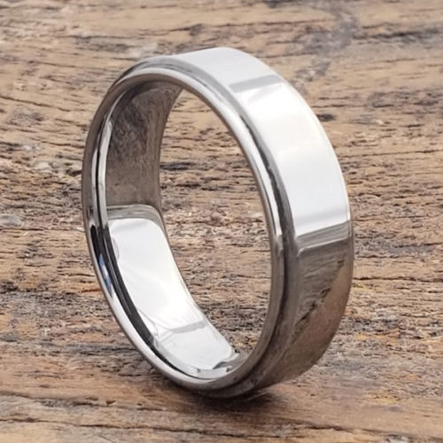 Obsession Step Down Edges Tungsten Wedding Bands - Forever Metals