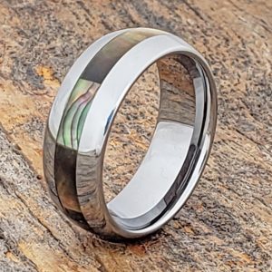 Chivalry Mens Ocean Black Inlay Shell Rings - Forever Metals