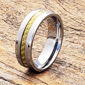 Elite Inlay Gold Carbon Fiber Rings - Forever Metals