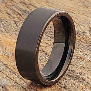 Europa Black Tungsten Rings - Flat | Brushed - Forever Metals