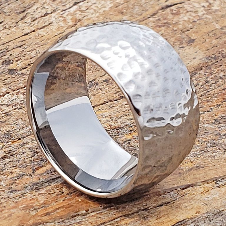 Hammered Rings with special peened polished finish - Forever Metals