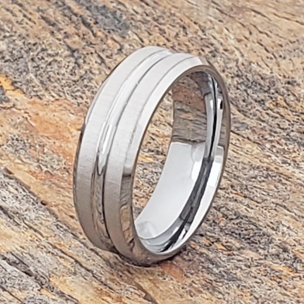 Mica Womens Tungsten Rings - Laser Etched - Forever Metals