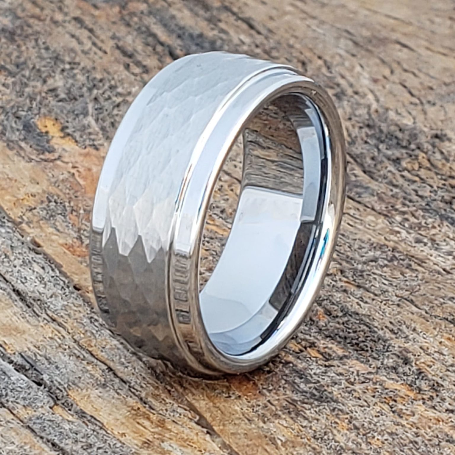 Pantheon Hammered White Tungsten Rings - Wonderful - Forever Metals